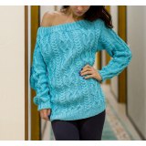 Шерстяной бирюзовый свитер